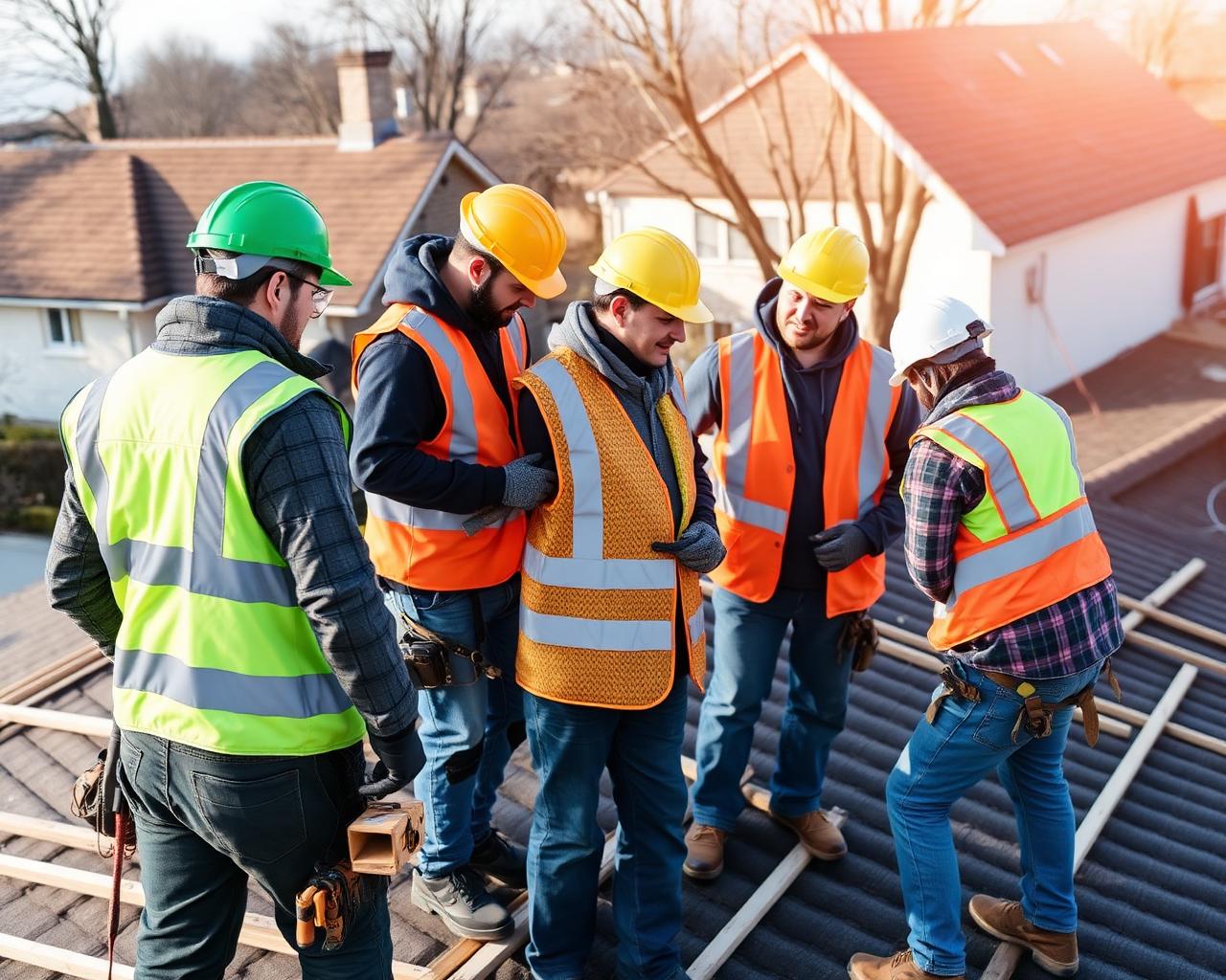 Better Builders roofing crew working together on a residential roof